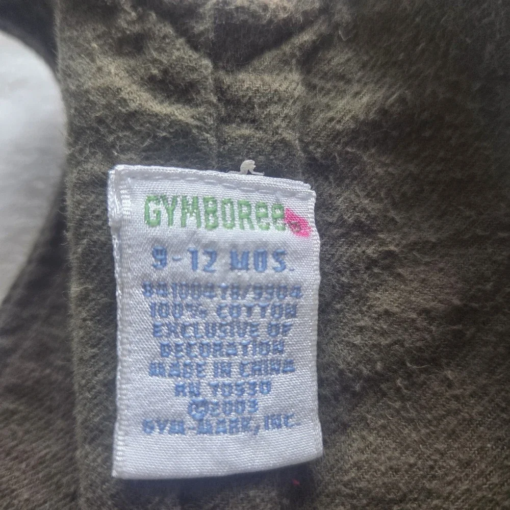 Vintage Gymboree Hedgehog 2003 Corduroy Tan Patch Y2K Overalls‎ 9-12 Months